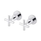 Meir polished-chrome wall top assembly cross & in-wall component