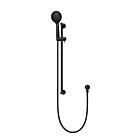 Meir matte black hand shower round with sliding rail