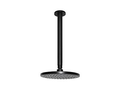 Meir matte black rain shower set round - set 2