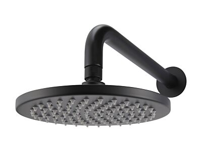 Meir matte black rain shower set round - set 3