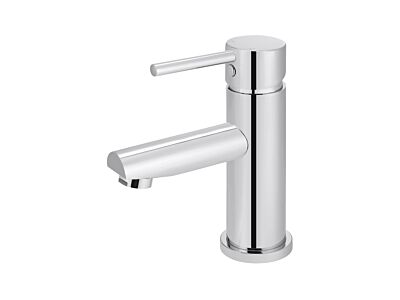 Meir polished-chrome basin mixer round with straight spout