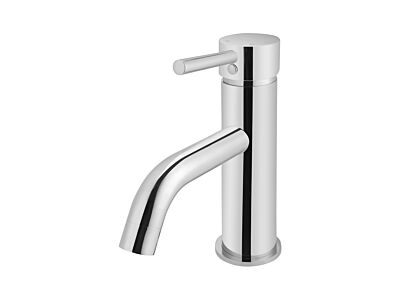 Meir polished-chrome basin mixer round with curved spout