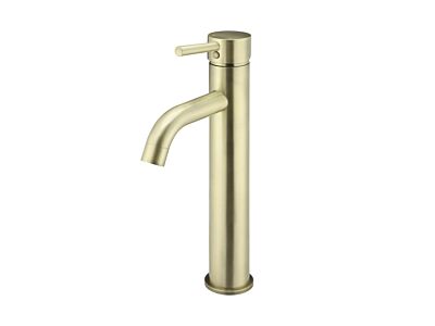 Meir tiger bronze gold basin mixer round with high curved spout