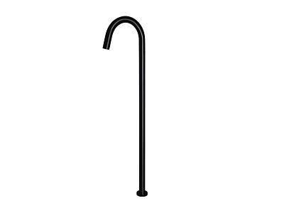 Meir matte black freestanding bath filler round