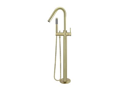 Meir tiger bronze gold freestanding bath mixer round with hand shower