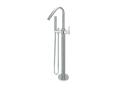 Meir polished-chrome freestanding bath mixer round with hand shower