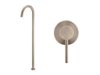 Meir rose-gold wall mixer bath set round - set 5