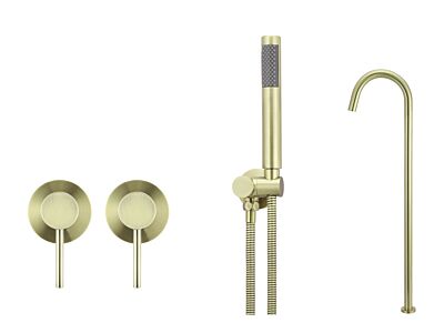 Meir tiger bronze gold wall mixer bath set round - set 6