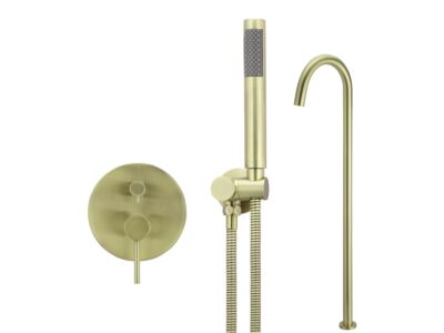 Meir tiger bronze gold wall mixer bath set round - set 7 (large rosette)