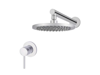 Meir polished-chrome wall mixer shower set round - set 1