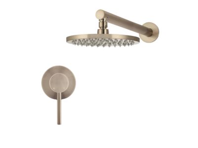 Meir rose-gold wall mixer shower set round - set 1