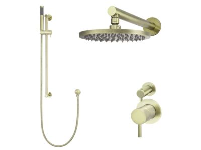 Meir tiger bronze gold wall mixer shower set round - set 3 (small rosette)