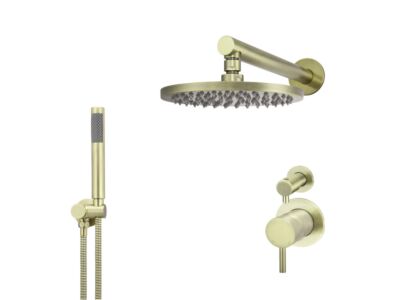 Meir tiger bronze gold wall mixer shower set round - set 6 (small rosette)