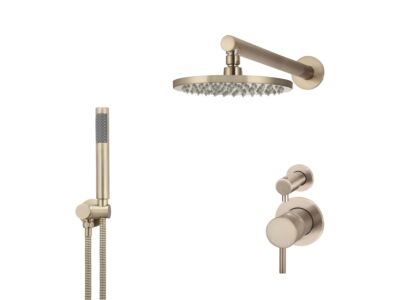 Meir rose-gold wall mixer shower set round - set 6 (small rosette)
