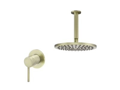 Meir tiger bronze gold wall mixer shower set round - set 8