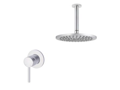 Meir polished-chrome wall mixer shower set round - set 8