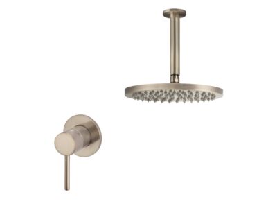 Meir rose-gold wall mixer shower set round - set 8