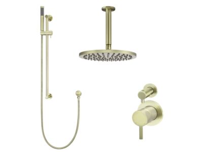 Meir tiger bronze gold wall mixer shower set round - set 10 (small rosette)