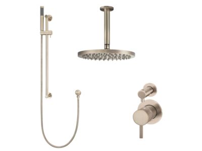Meir rose-gold wall mixer shower set round - set 10 (small rosette)