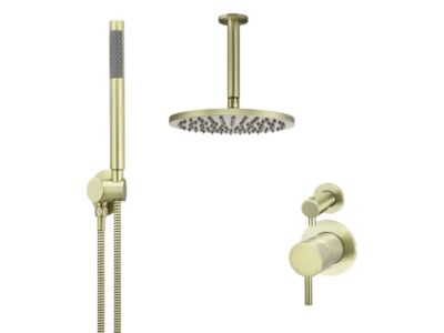 Meir tiger bronze gold wall mixer shower set round - set 13 (small rosette)