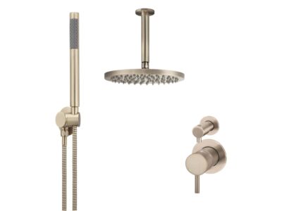 Meir rose-gold wall mixer shower set round - set 13 (small rosette)