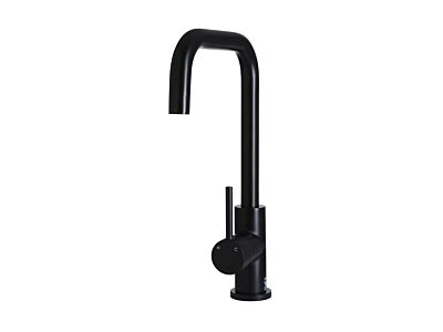 Meir matte black kitchen mixer round with round spout
