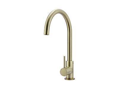 Meir tiger bronze gold kitchen mixer round with curved spout