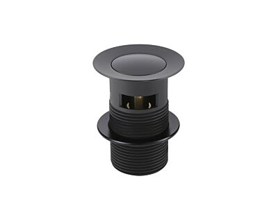 Meir matte black pop-up click waste with overflow