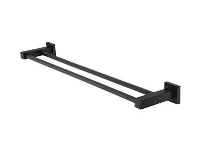 Meir matte black towel rail square double 60 cm