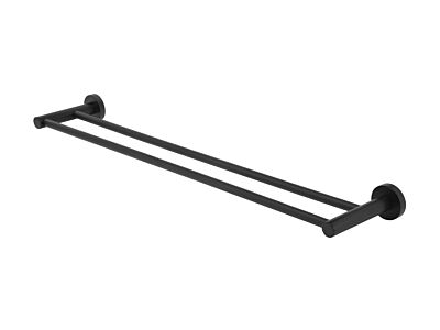 Meir matte black towel rail round double 60 cm