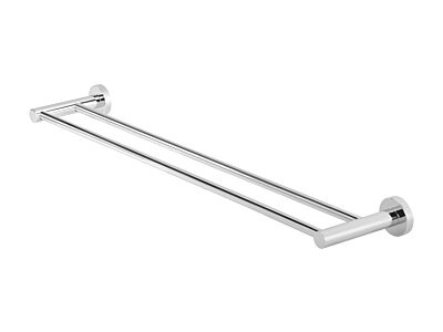 Meir polished-chrome towel rail round double 60 cm