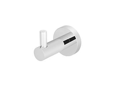 Meir polished-chrome robe hook round