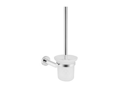 Meir polished-chrome toilet brush round