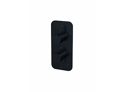 Meir matte black built-in thermostat with 2-way diverter & in-wall component