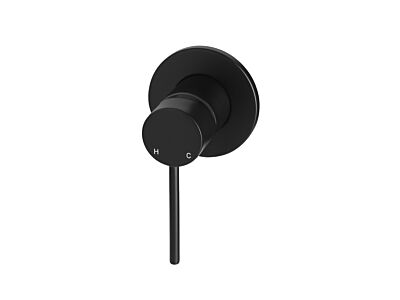 Meir matte black wall mixer round