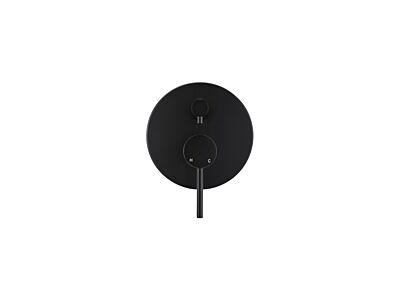 Meir matte black wall mixer with diverter round rosette large