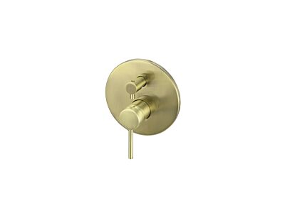 Meir tiger bronze gold wall mixer with diverter round rosette large