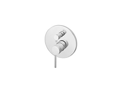 Meir polished-chrome wall mixer with diverter round rosette large