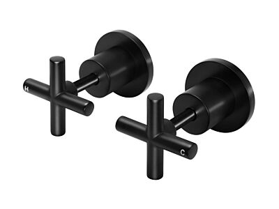 Meir matte black wall top assembly cross & in-wall component