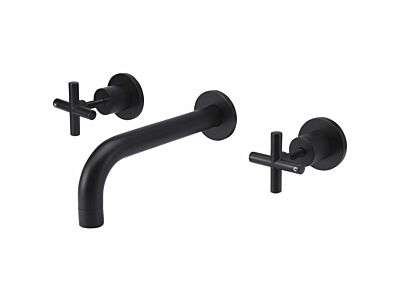 Meir matte black wall top assembly cross - set 4