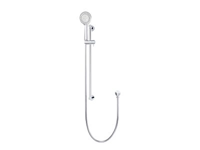Meir polished-chrome hand shower round with sliding rail