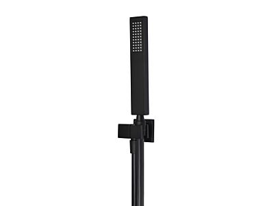 Meir matte black hand shower square with holder